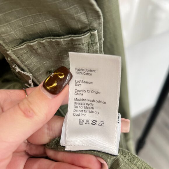 $525 R13 Olive Green Vintage Wash Military Shrunken Army Cotton Jacket sz Small - Picture 11 of 11
